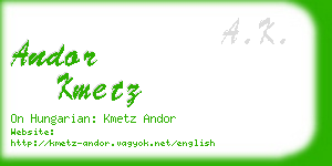 andor kmetz business card